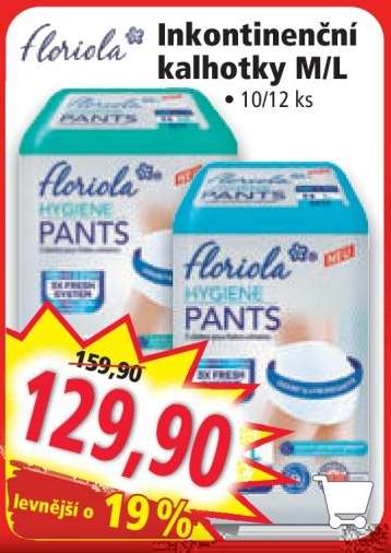 floriola Inkontinenční kalhotky M/L