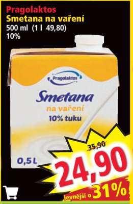 Pragolaktos Smetana na vaření