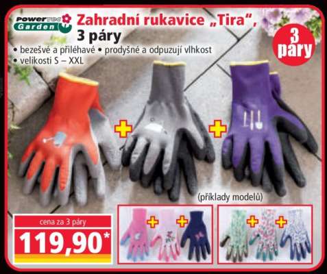 Zahradní rukavice „Tira“, 3 páry