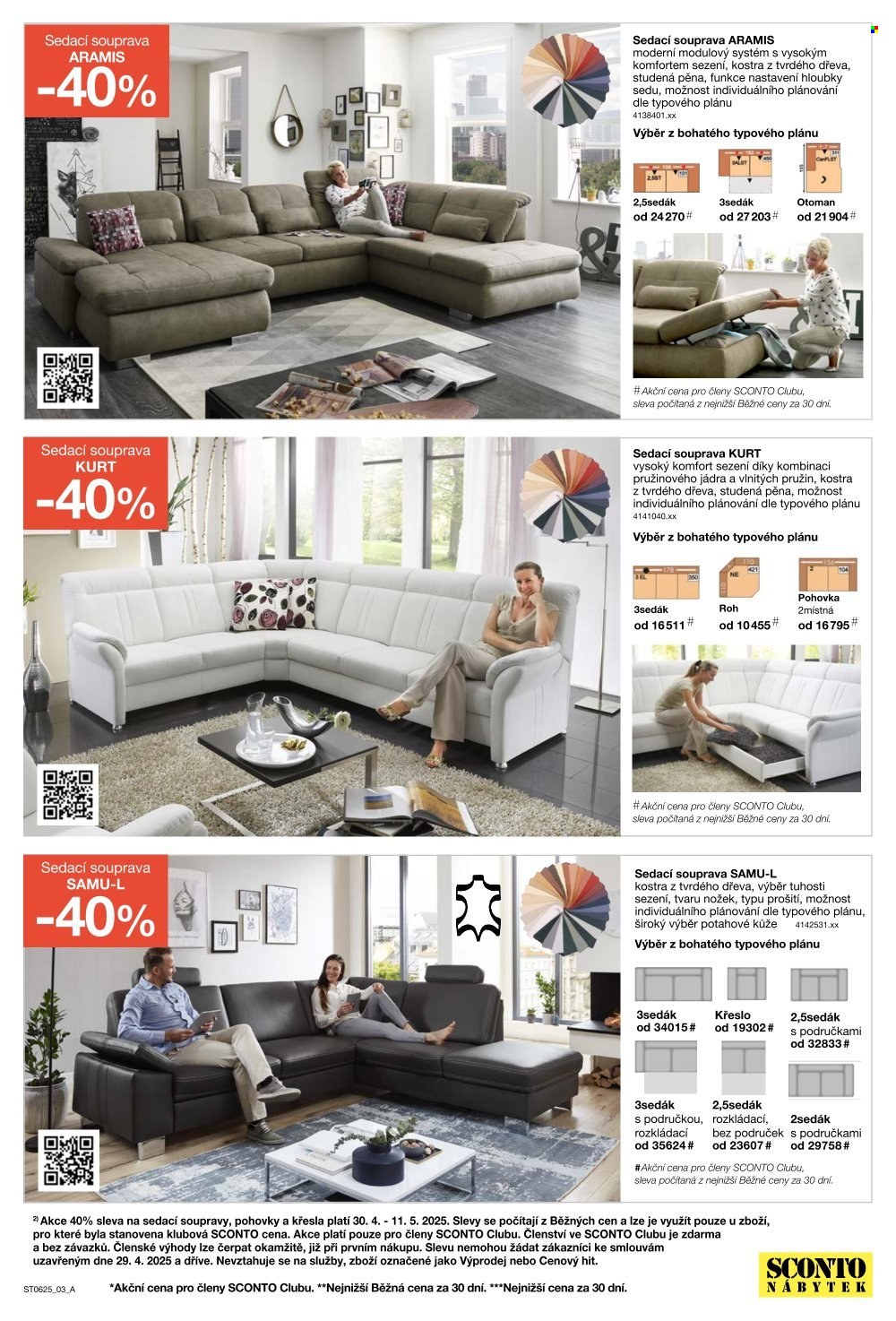 Leták SCONTO NÁBYTEK - 30. 4. 2025 - 13. 5. 2025. 