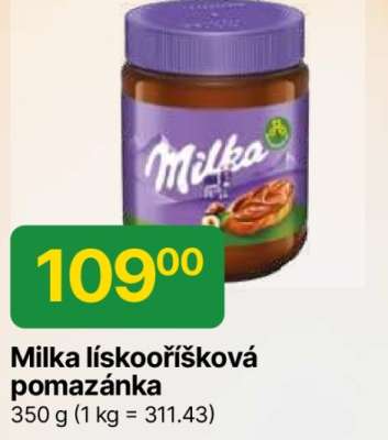 Milka lískooříšková pomazánka