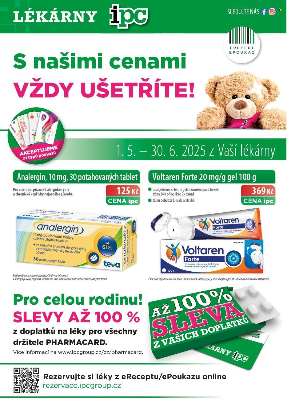 Leták Lékárny IPC - 1. 5. 2025 - 30. 6. 2025. 