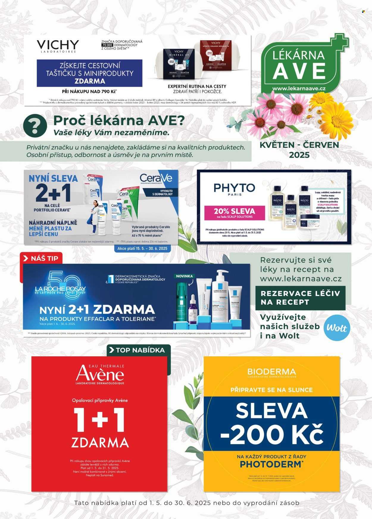 Leták Lékárna AVE - 1. 5. 2025 - 30. 6. 2025. 
