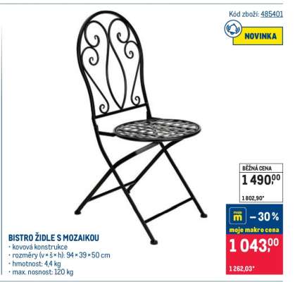 BISTRO ŽIDLE S MOZAIKOU