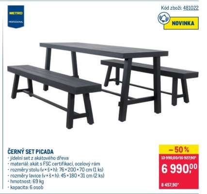 ČERNÝ SET PICADA