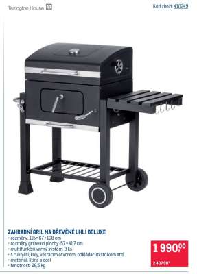 ZAHRADNÍ GRIL NA DŘEVĚNÉ UHLÍ DELUXE