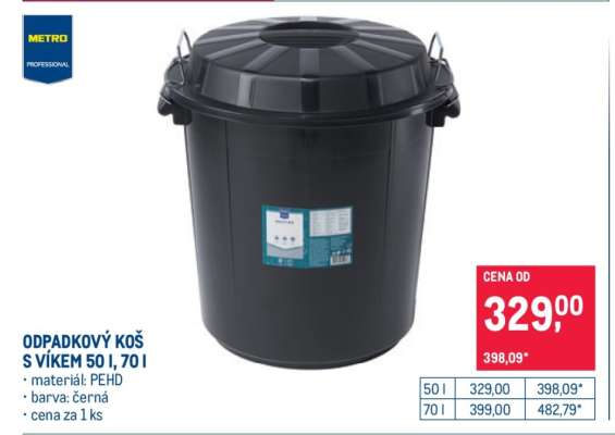 ODPADKOVÝ KOŠ S VÍKEM 50 l, 70 l
