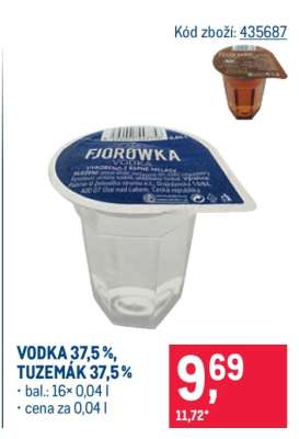 Vodka 37,5 %, Tuzemák 37,5 %