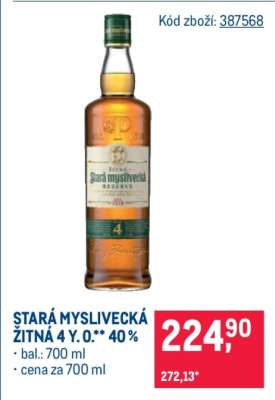 STARÁ MYSLIVECKÁ ŽITNÁ 4 Y. O.** 40 %