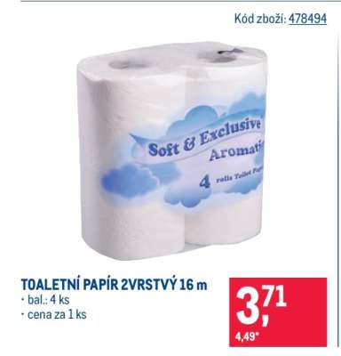 TOALETNÍ PAPÍR 2VRSTVÝ 16 m