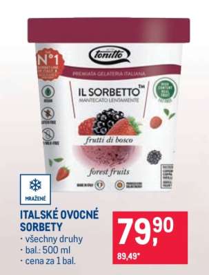 Italské ovocné sorbety