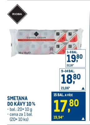 Smetana do kávy 10 %