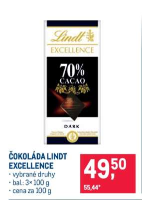 Čokoláda Lindt Excellence