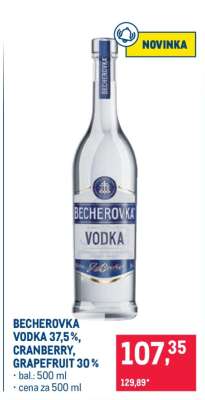 BECHEROVKA VODKA 37,5%, CRANBERRY, GRAPEFRUIT 30%