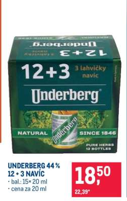 UNDERBERG 44 % 12 + 3 NAVÍC