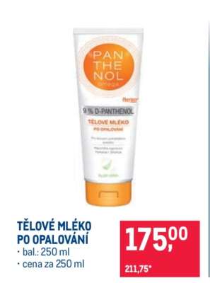TĚLOVÉ MLÉKO PO OPALOVÁNÍ