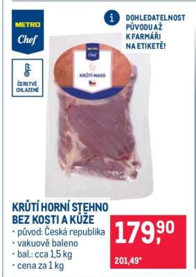 Krůtí horní stehno bez kosti a kůže