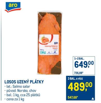Losos uzený plátky