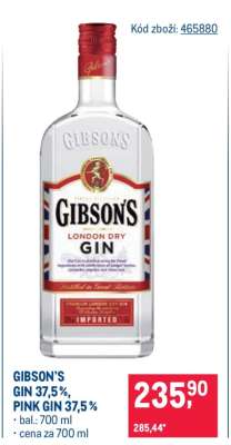GIBSON'S GIN 37,5 %, PINK GIN 37,5 %