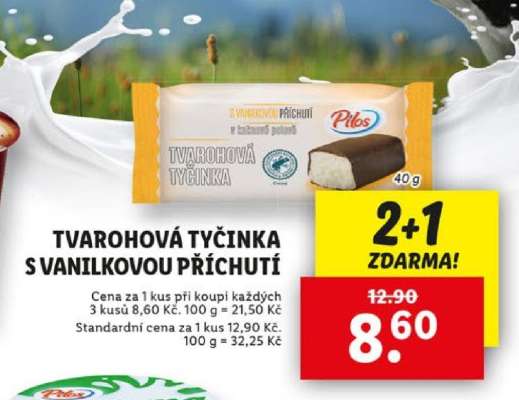 Tvarohová tyčinka s vanilkovou příchutí