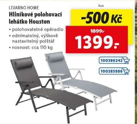 LIVARNO home Hliníkové polohovací lehátko Houston