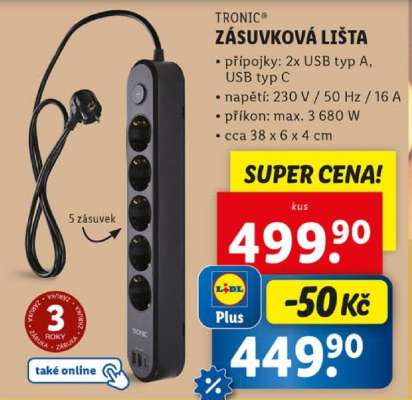 TRONIC® Zásuvková lišta