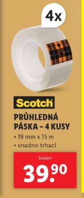 Scotch PRŮHLEDNÁ PÁSKA - 4 KUSY