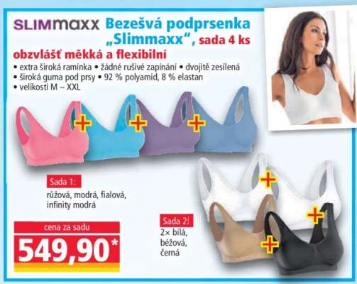 Bezešvá podprsenka „Slimmaxx“, sada 4 ks
