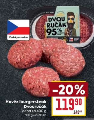 Hovězí burgersteak Dvouručák