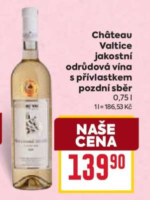 Château Valtice jakostní odrůdová vína s přívlastkem pozdní sběr