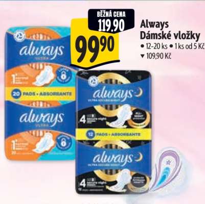 Always Dámské vložky
