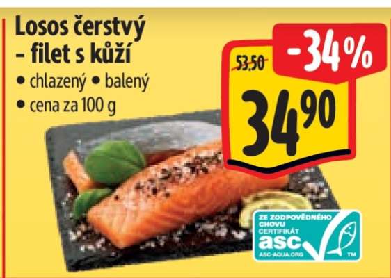 Losos čerstvý – filet s kůží