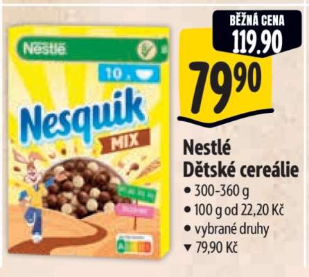 Nestlé Dětské cereálie