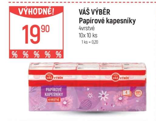 Váš výběr Papírové kapesníky