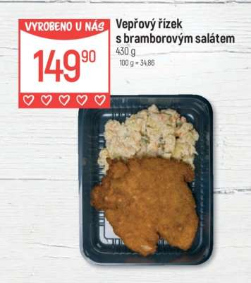 Vepřový řízek s bramborovým salátem