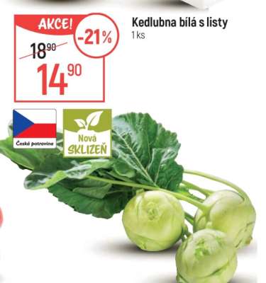 Kedlubna bílá s listy