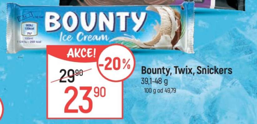 Bounty, Twix, Snickers