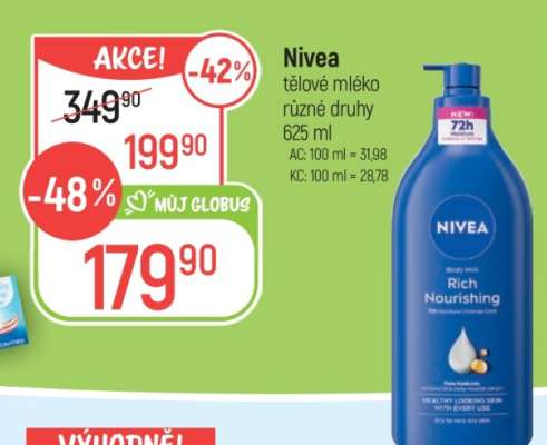 Nivea tělové mléko různé druhy 625 ml