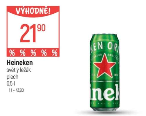 Heineken světlý ležák plech