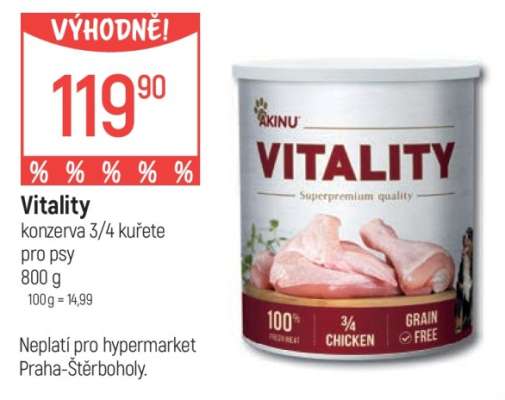 Vitality konzerva 3/4 kuřete pro psy