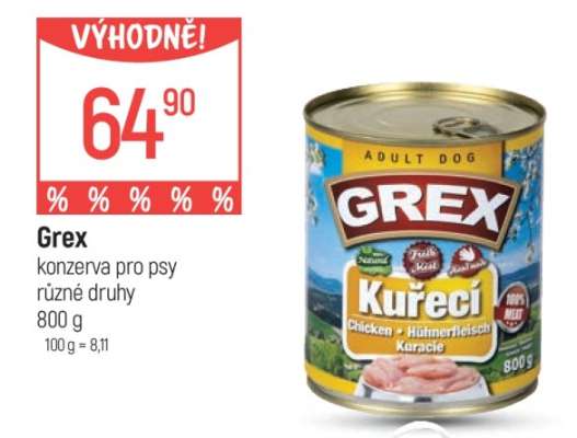 Grex konzerva pro psy různé druhy