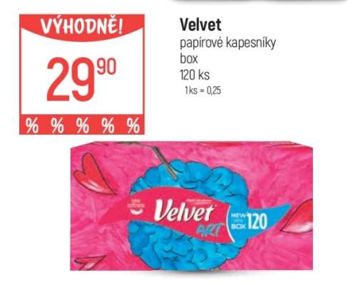 VELVET Papírové kapesníky