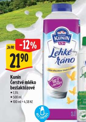 Kunín Čerstvé mléko bezlaktózové