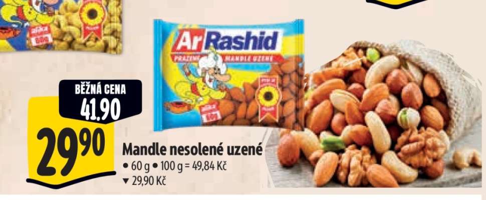 Mandle nesolené uzené