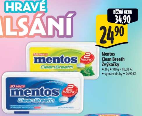 Mentos Clean Breath Žvýkačky