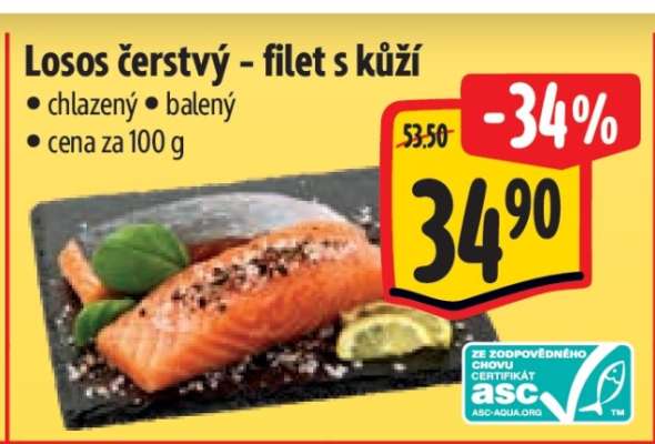 Losos čerstvý – filet s kůží