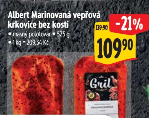 Albert Marinovaná vepřová krkovice bez kosti