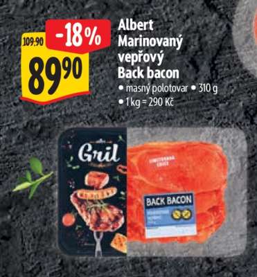 Albert Marinovaný vepřový Back Bacon