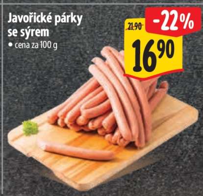 Javořické párky se sýrem