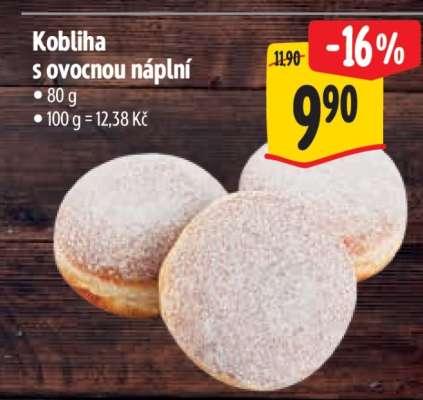 Kobliha s ovocnou náplní*